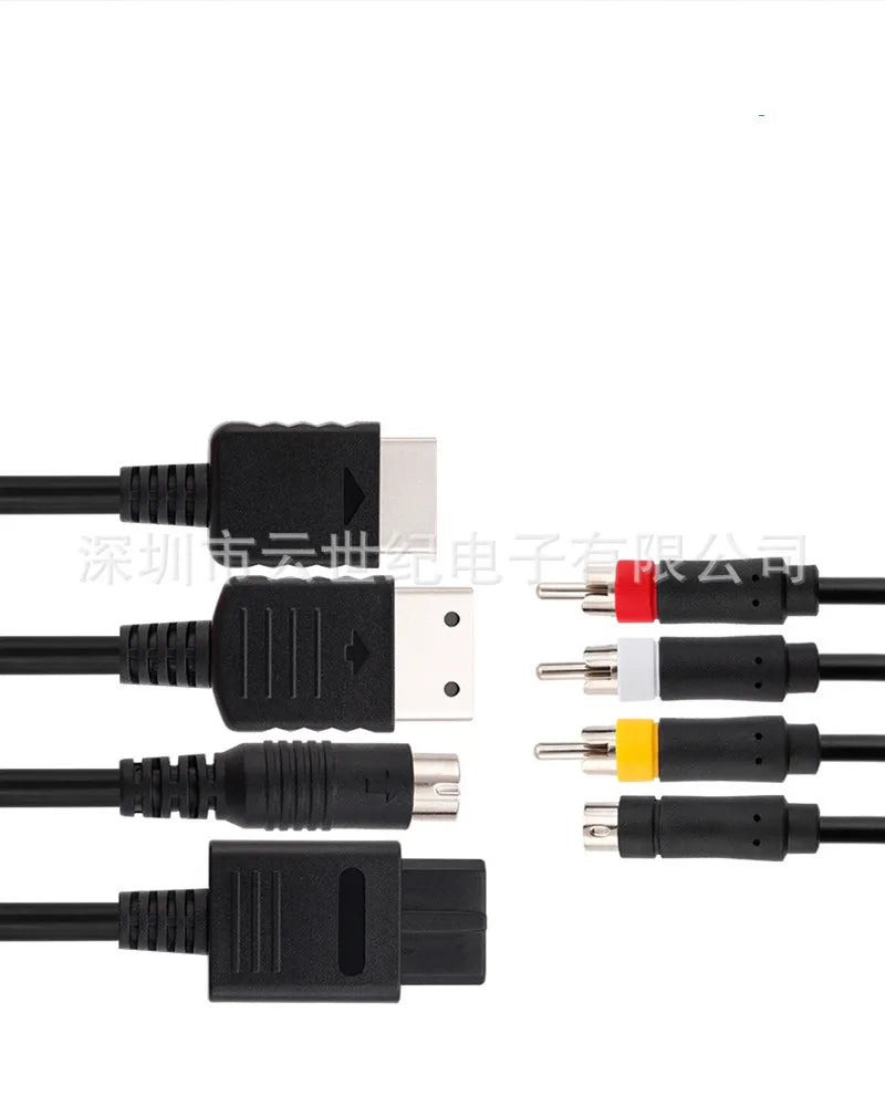 Multi in 1 AV S-Video Cable for Game Console Sega Saturn SS DC PS1 PS2 SNES SFC N64 NGC