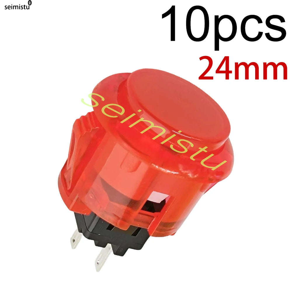 10pcs Clear Push Button 24mm 30mm Durable Multicade Video Game Console Copy Sanwa Obsc Hitbox Controller Tablero Arcade Pc Neo G