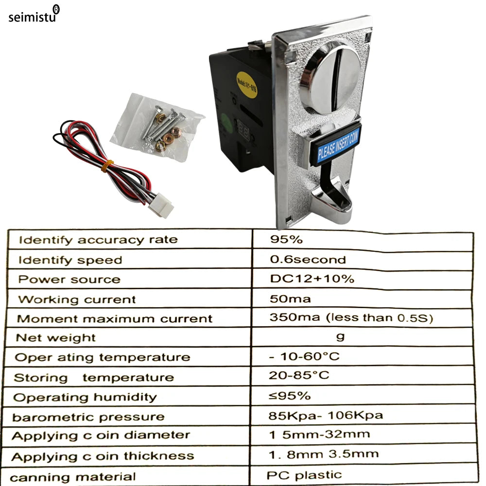 Multi-value coin acceptor Electronic Vending Machine Multi Coin Acceptor Selection Mechanism Arcade Game Ticket Roll Down 616