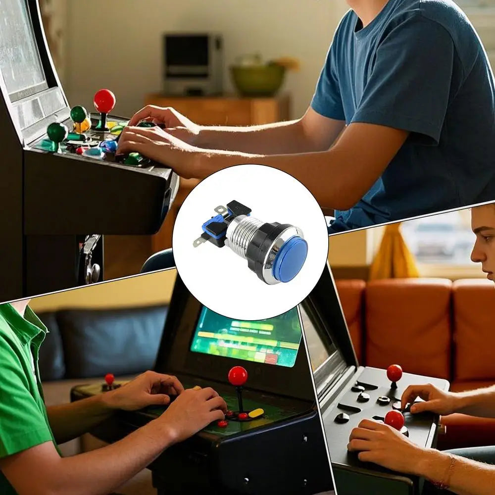 Arcade LED Illuminated Push Button Arcade Machine Small Push Button With Light Fall-Resistant Game Supplies For Adults Boys And