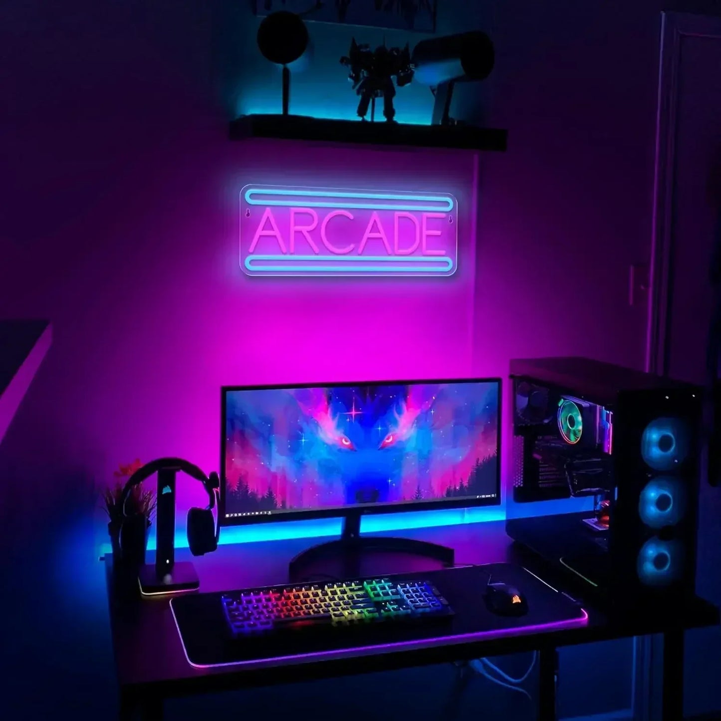 Arcade Neon Signs for Wall Decor Dimmable Arcade Neon Lights for Game Room Decor Business Sign for Game Room Birthday Party Gift
