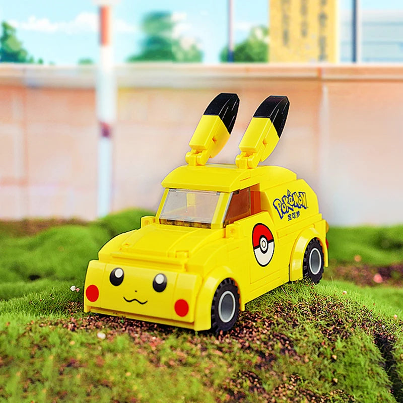 Pokemon Car Classic Anime Center House Pikachu Mewtwo Charizard Venusaur Building Blocks Bricks Sets Model DIY Toy For Gift