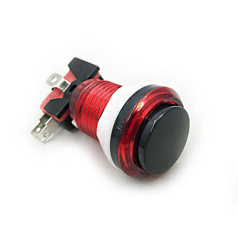Arcade Button 5 Colors LED Light 33mm Microswitch Snap Round Reset Momentary Black Cover For Pandora Game Parts