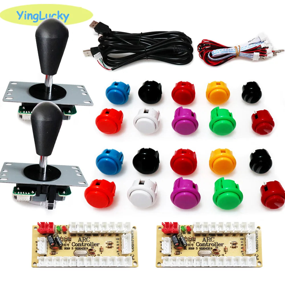 2 Player Arcade Zero Delay Kit USB Encoder for PC Raspberry Pi SANWA Push Button Joystick USB Arcade Cabinet Mando