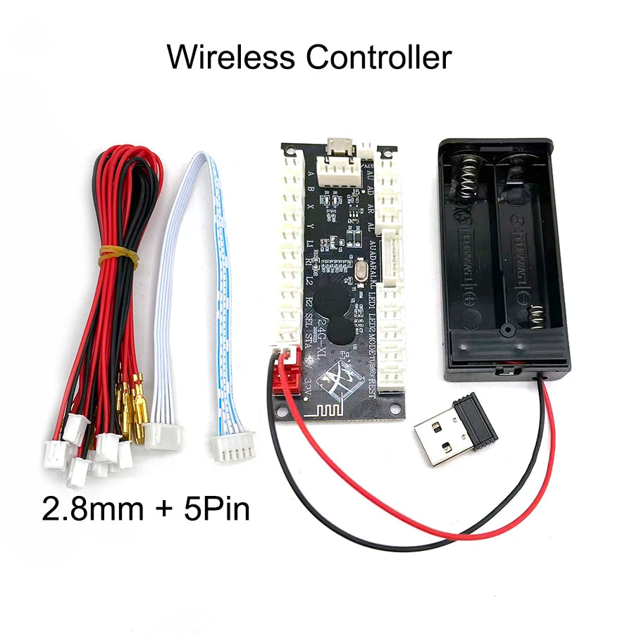 Wireless Arcade Game Controller, USB Encoder, Joystick Button, PS, DIY KIT, PS3, Android, Raspberry Pi, PC, Zero Delay, 2.4G,New