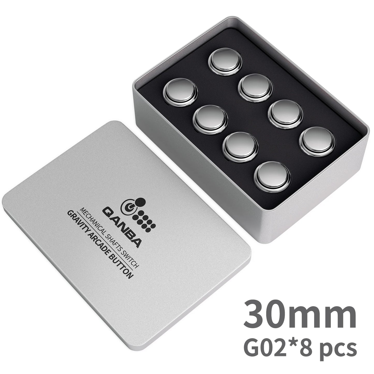 QANBA Gravity KS Arcade buttons metallic color 30mm Mechanical Pushbutton switch Plated buttons DIY Parts (8 Pcs)