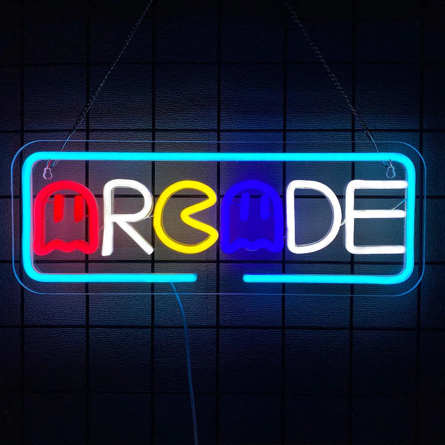 Neon Sign Of Arcade, Used For Wall Decoration, Usb Powered, Used For Artistic Decor Of Game Rooms, Clubs, Bars And Man Caves.