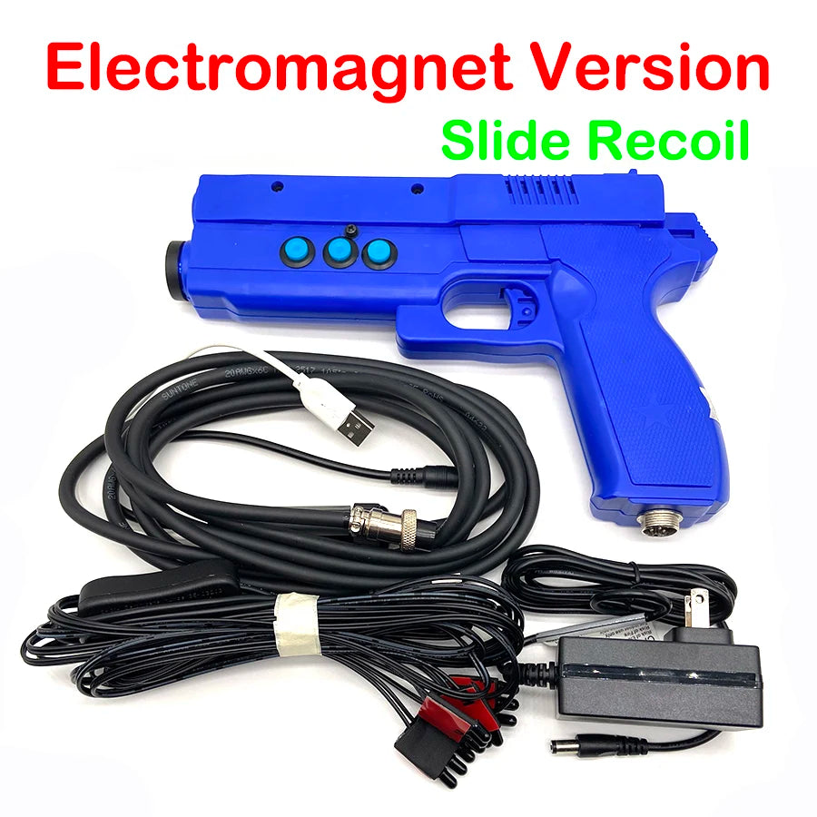 DIY Arcade Simulated Shooting Controller USB Light Gun with 4 LED Sensor Motor/Electromagnet Vibration for PC Game Time Crisis 3