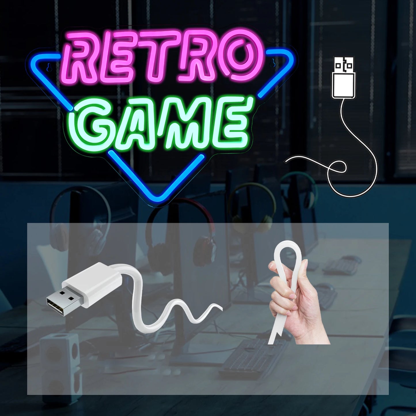 Arcade Zone Neon Led Sign Retro Game Room Decoration Home Bedroom Bar Party Gaming Club Art Wall Light Up Signs Gift For Gamer