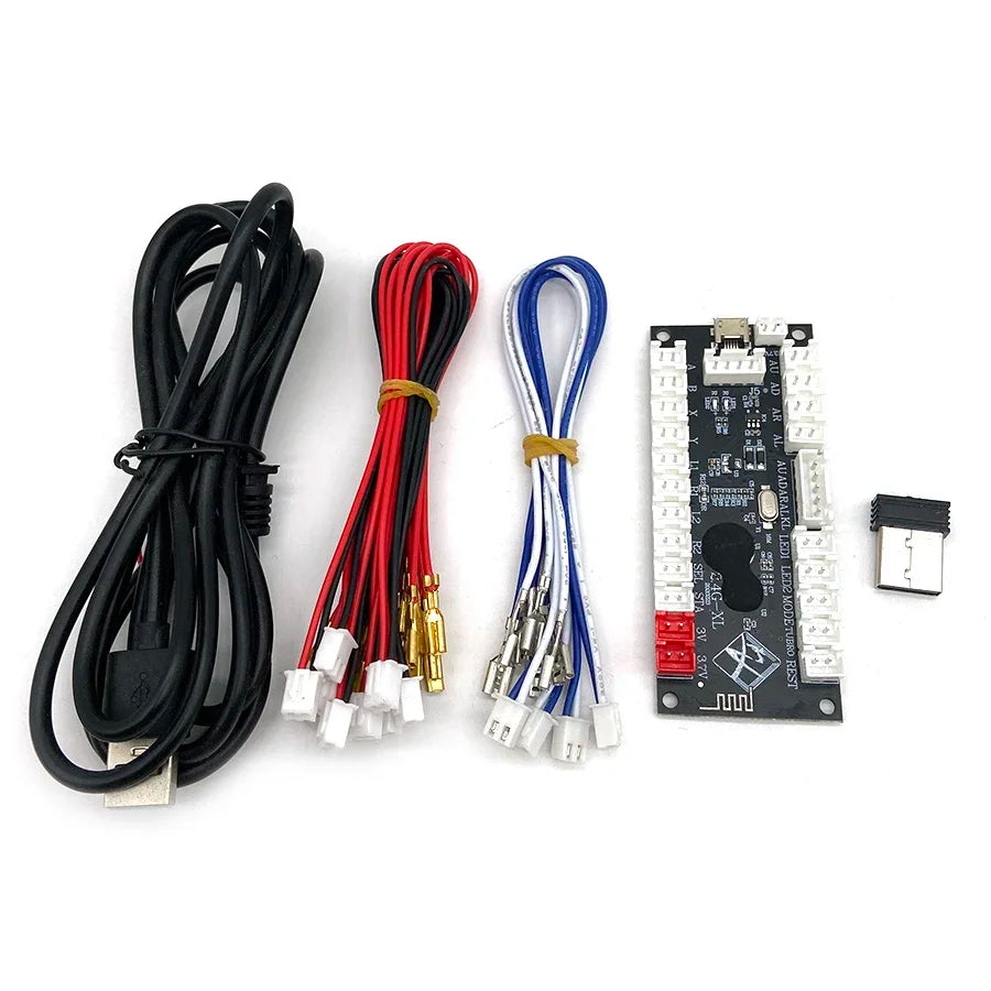 Wireless Arcade Game Controller, USB Encoder, Joystick Button, PS, DIY KIT, PS3, Android, Raspberry Pi, PC, Zero Delay, 2.4G,New