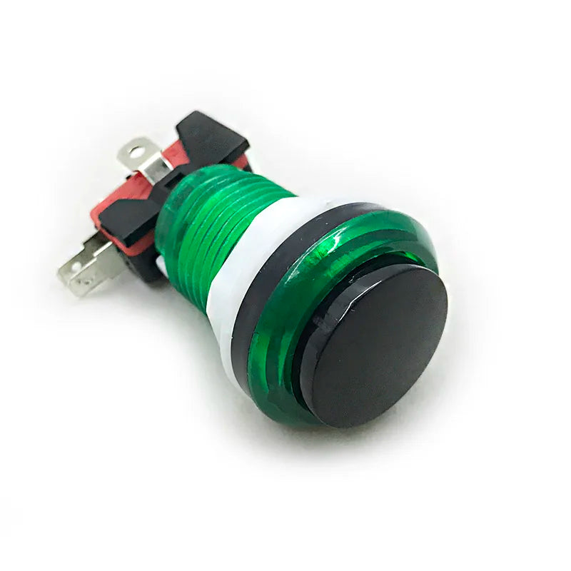 Arcade Button 5 Colors LED Light 33mm Microswitch Snap Round Reset Momentary Black Cover For Pandora Game Parts