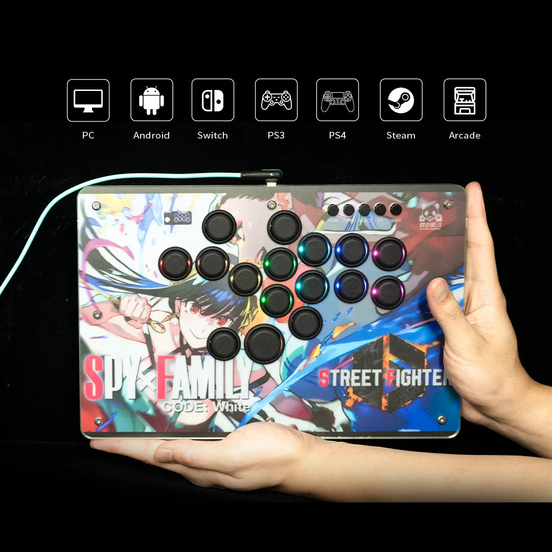 Panda Hitbox Deluxe Custom Panel Fighting Game Joystick Controller Arcade Fighting Stick For PS4/PS3/PC/Switch