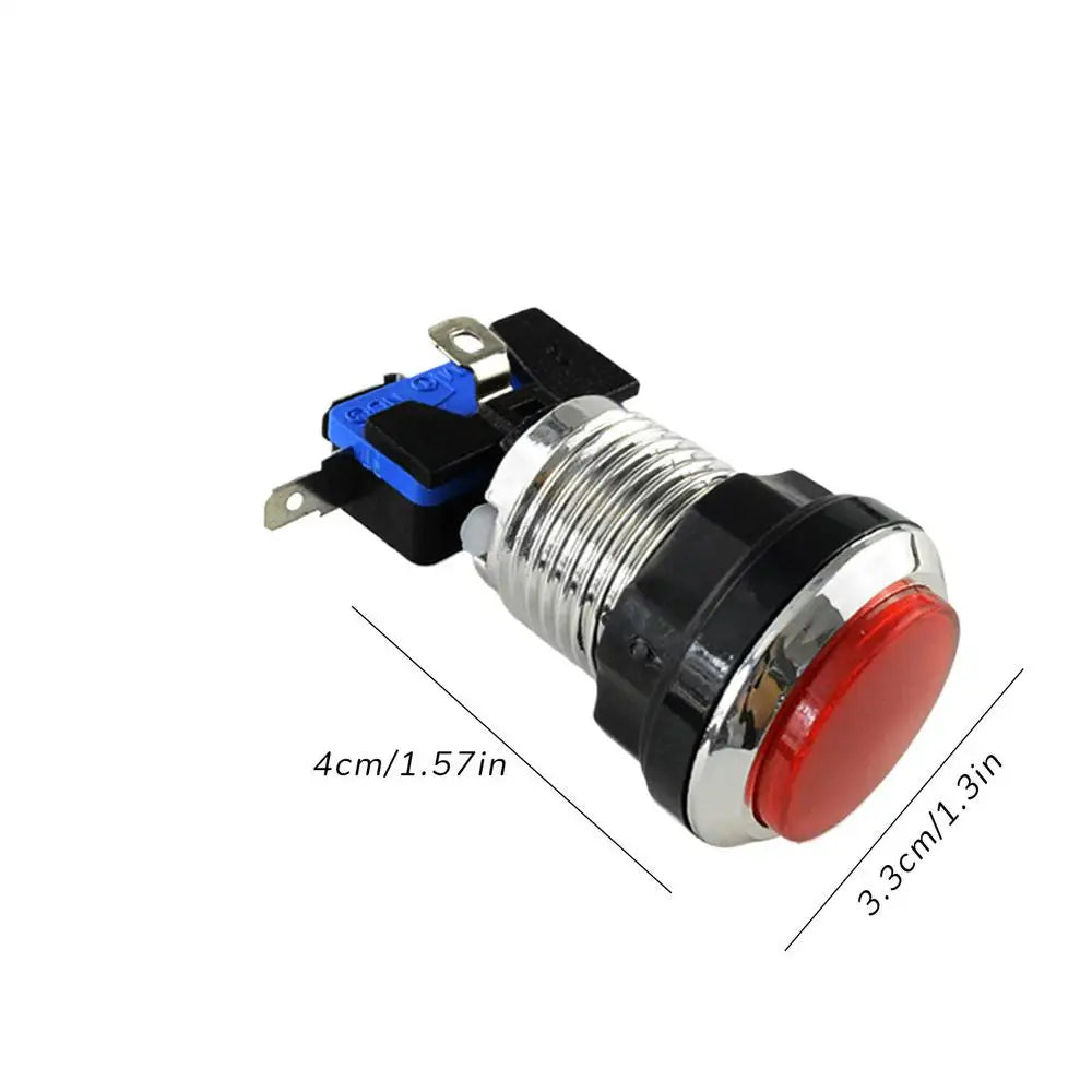 Arcade LED Illuminated Push Button Arcade Machine Small Push Button With Light Fall-Resistant Game Supplies For Adults Boys And