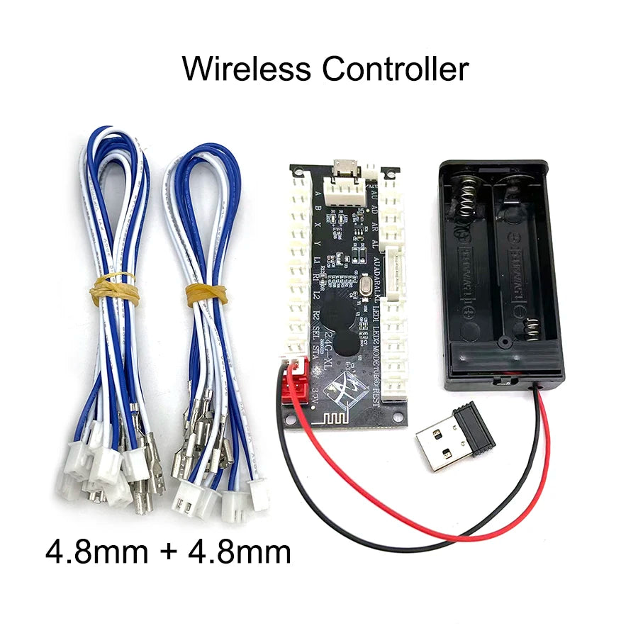 Wireless Arcade Game Controller, USB Encoder, Joystick Button, PS, DIY KIT, PS3, Android, Raspberry Pi, PC, Zero Delay, 2.4G,New