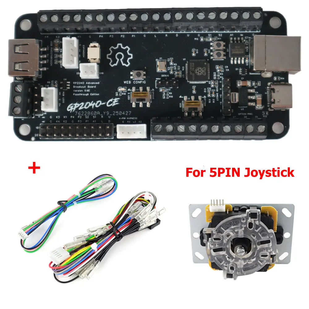 Arcade Game Controller Board Kit,RAC PICO Passthrough RP2040 Advanced Breakout Board,PC PS3 PS4 Switch SteamDeck MiSTer Android