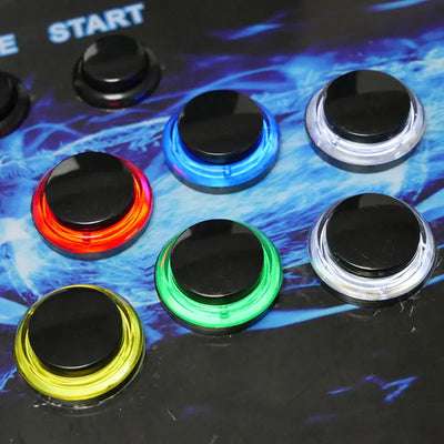 Arcade Button 5 Colors LED Light 33mm Microswitch Snap Round Reset Momentary Black Cover For Pandora Game Parts