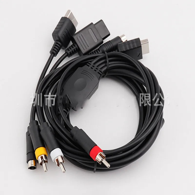 Multi in 1 AV S-Video Cable for Game Console Sega Saturn SS DC PS1 PS2 SNES SFC N64 NGC