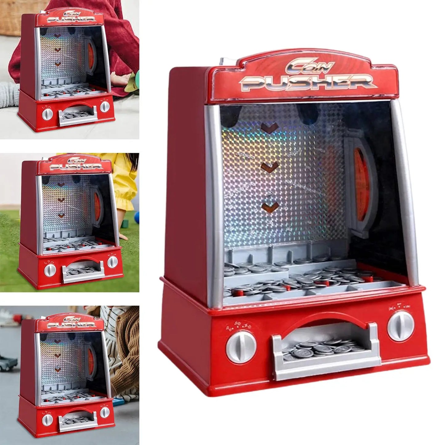 Electronic Arcade Game Machine with 150 Game Tokens with Light and Sound Exciting Play Tabletop Game Birthday Gift for Kids