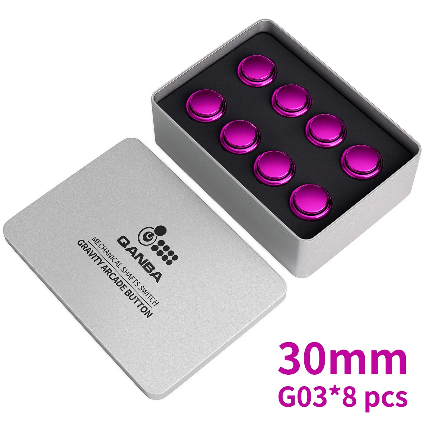 QANBA Gravity KS Arcade buttons metallic color 30mm Mechanical Pushbutton switch Plated buttons DIY Parts (8 Pcs)