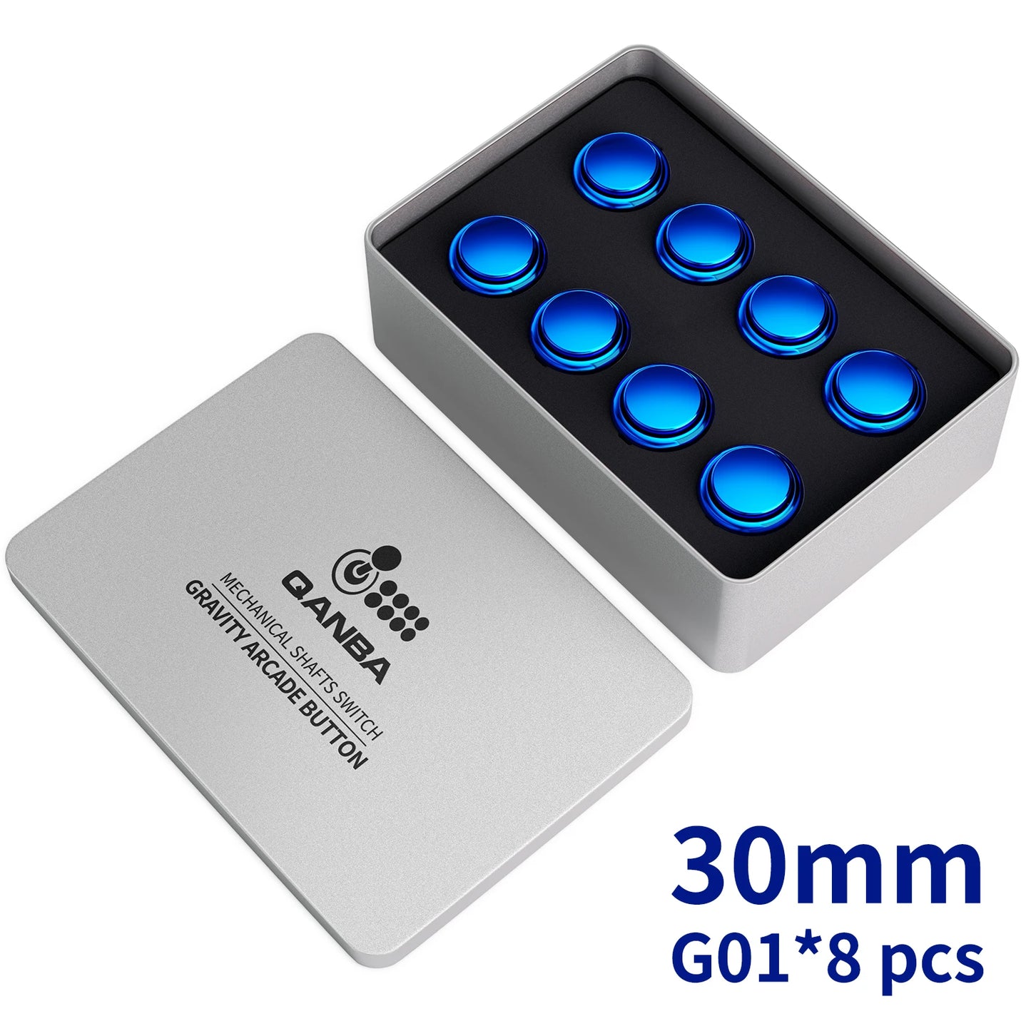 QANBA Gravity KS Arcade buttons metallic color 30mm Mechanical Pushbutton switch Plated buttons DIY Parts (8 Pcs)