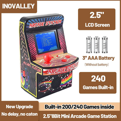 2.5"8Bit Mini Arcade Game Station Built-in 200/240 Games inside 2.5" LCD Screen Handheld game console