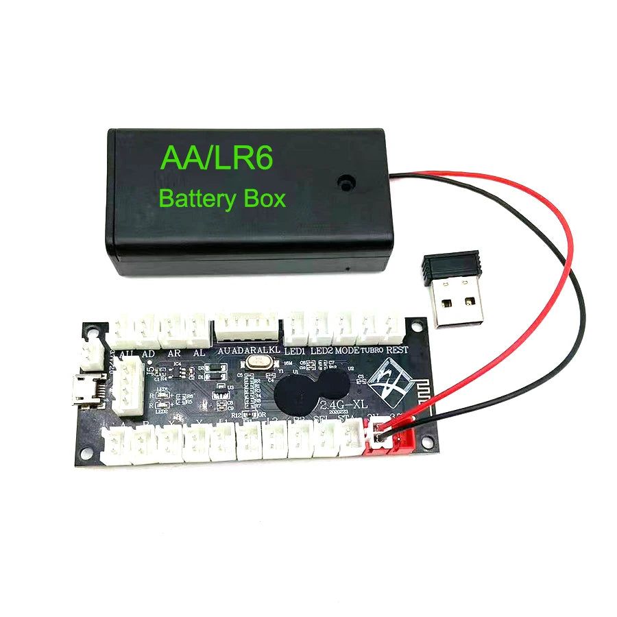 Wireless Arcade Game Controller, USB Encoder, Joystick Button, PS, DIY KIT, PS3, Android, Raspberry Pi, PC, Zero Delay, 2.4G,New
