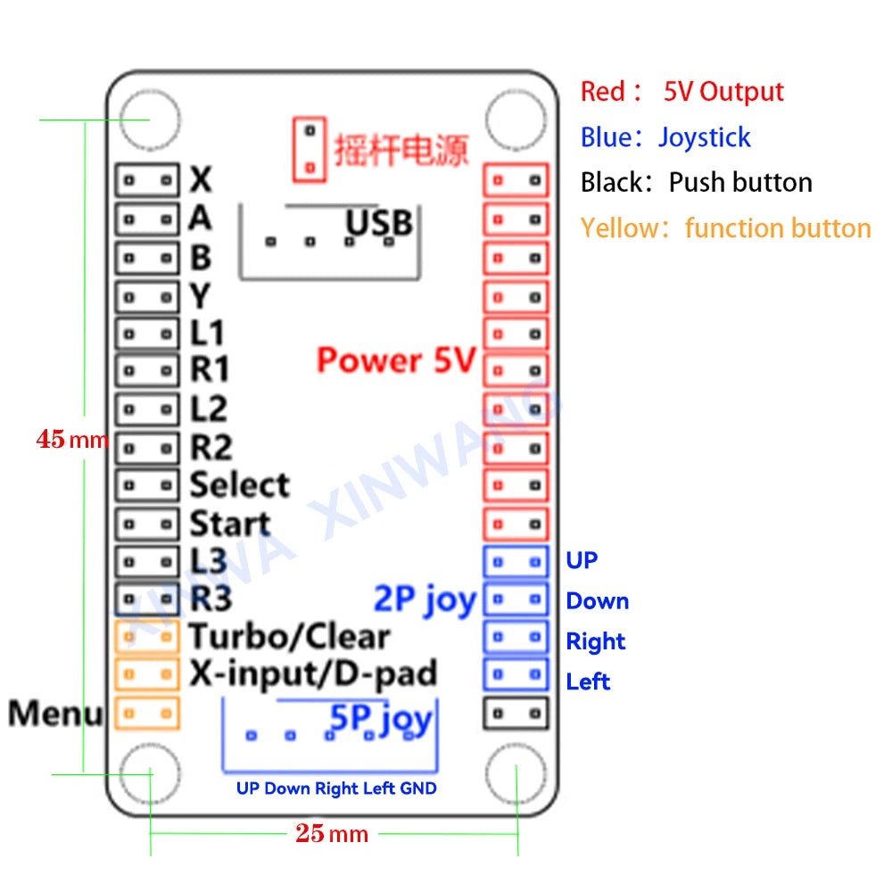 Arcade USB Board Encoder Zero Delay Joystick Controller Cable For PC PS3 SWITCH Raspberry Pi Sanwa Hitbox Game Machine DIY