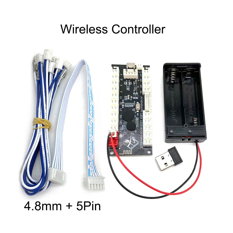 Wireless Arcade Game Controller, USB Encoder, Joystick Button, PS, DIY KIT, PS3, Android, Raspberry Pi, PC, Zero Delay, 2.4G,New