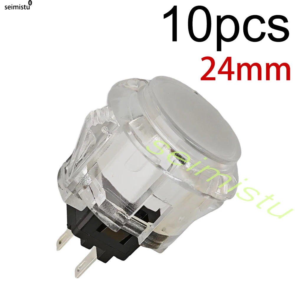10pcs Clear Push Button 24mm 30mm Durable Multicade Video Game Console Copy Sanwa Obsc Hitbox Controller Tablero Arcade Pc Neo G