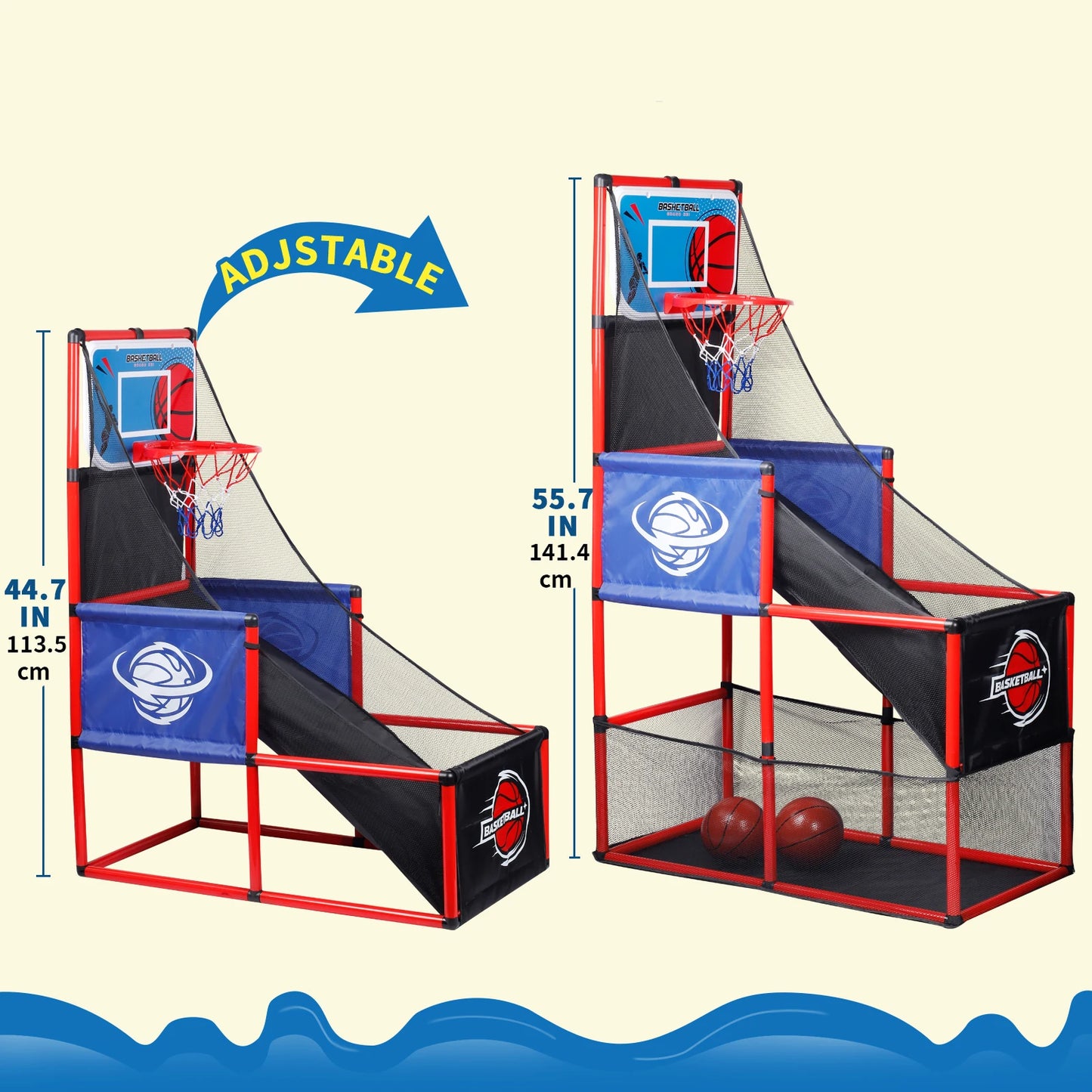 Arcade Basketball Game Set with Balls and Hoop,For Boys&Girls,Indoor Outdoor Toy,Ideal for Competition,Halloween/Christmas