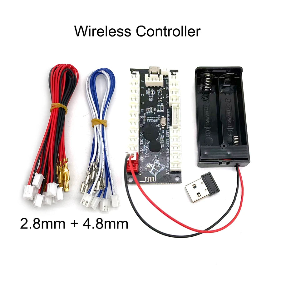 Wireless Arcade Game Controller, USB Encoder, Joystick Button, PS, DIY KIT, PS3, Android, Raspberry Pi, PC, Zero Delay, 2.4G,New