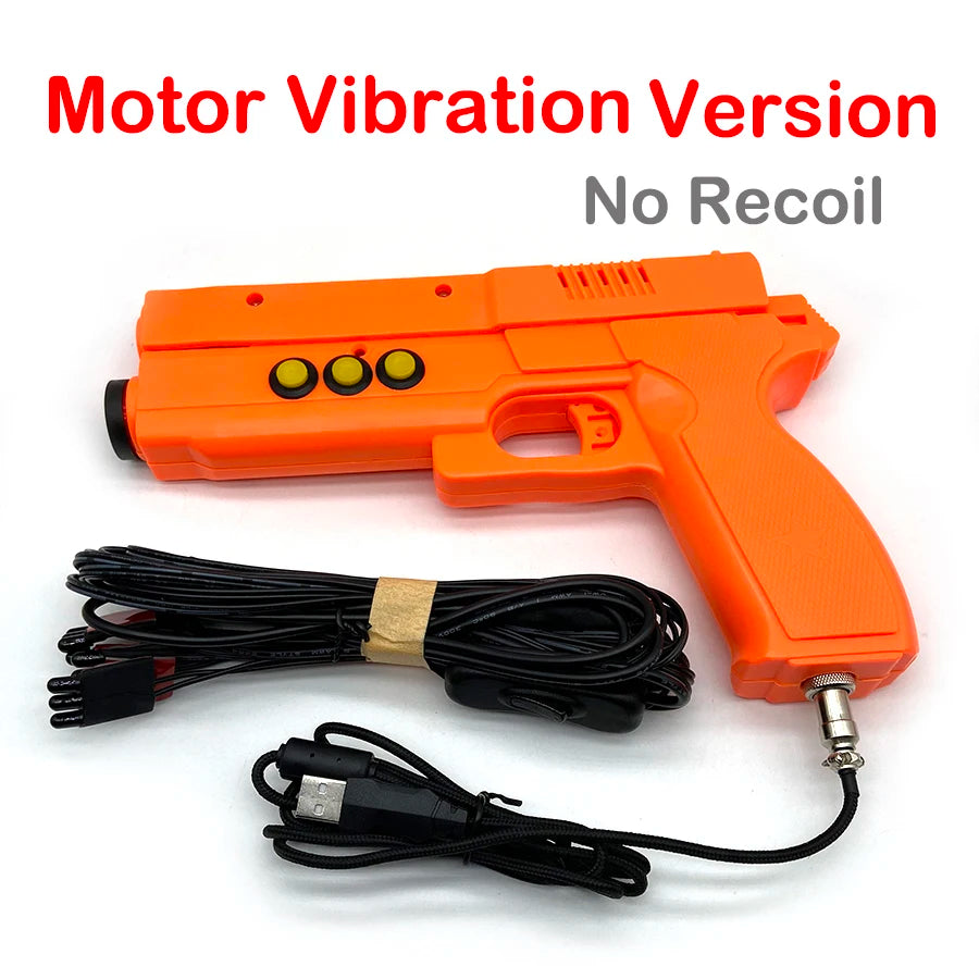 DIY Arcade Simulated Shooting Controller USB Light Gun with 4 LED Sensor Motor/Electromagnet Vibration for PC Game Time Crisis 3