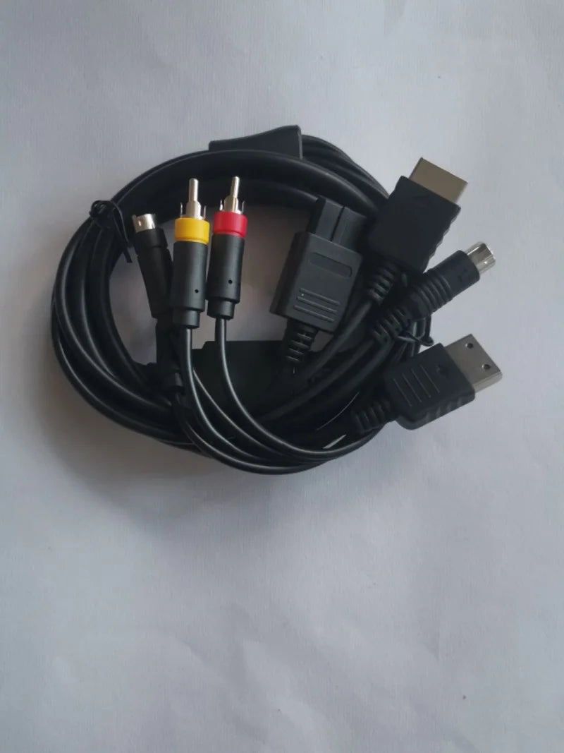 Multi in 1 AV S-Video Cable for Game Console Sega Saturn SS DC PS1 PS2 SNES SFC N64 NGC