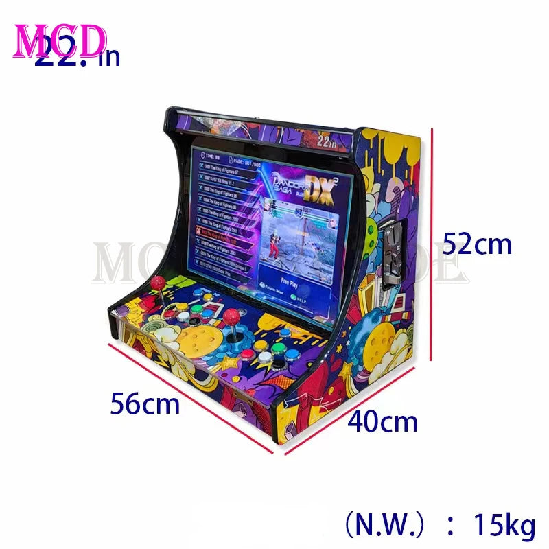 2024 Newest Retro Arcade Wood Cabinet Complete Machine Built-in 26800 Game 22-inch LCD Display Plug And Play Arcade 1up 2 Player