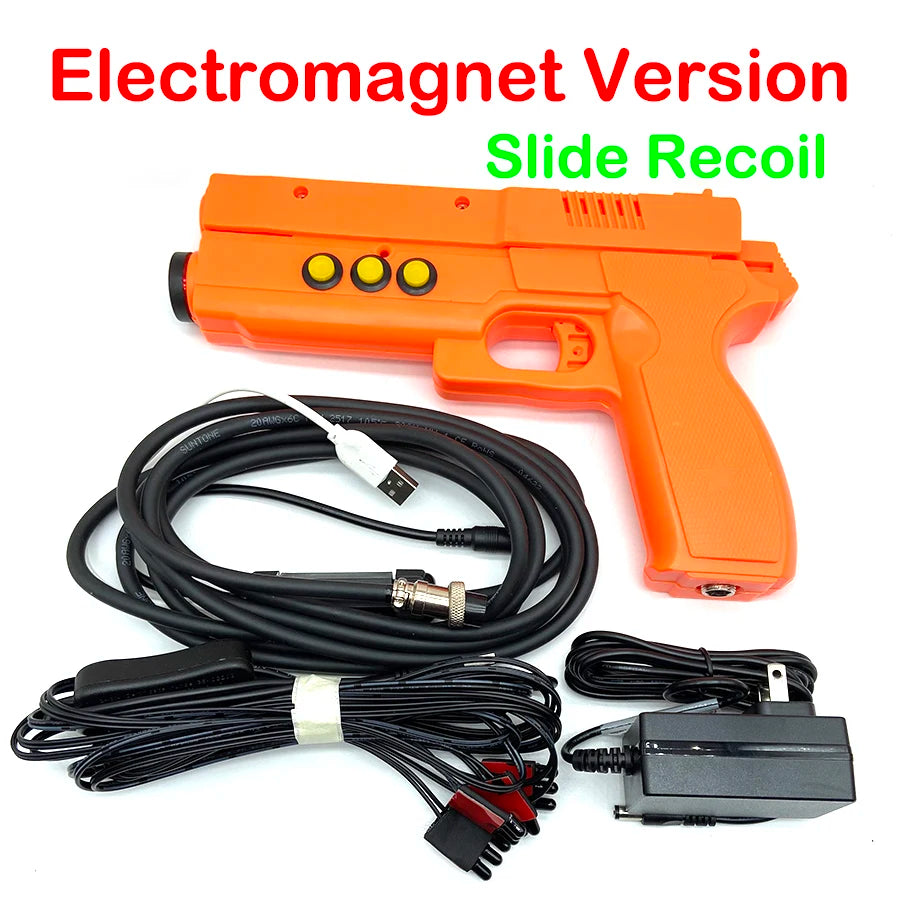 DIY Arcade Simulated Shooting Controller USB Light Gun with 4 LED Sensor Motor/Electromagnet Vibration for PC Game Time Crisis 3