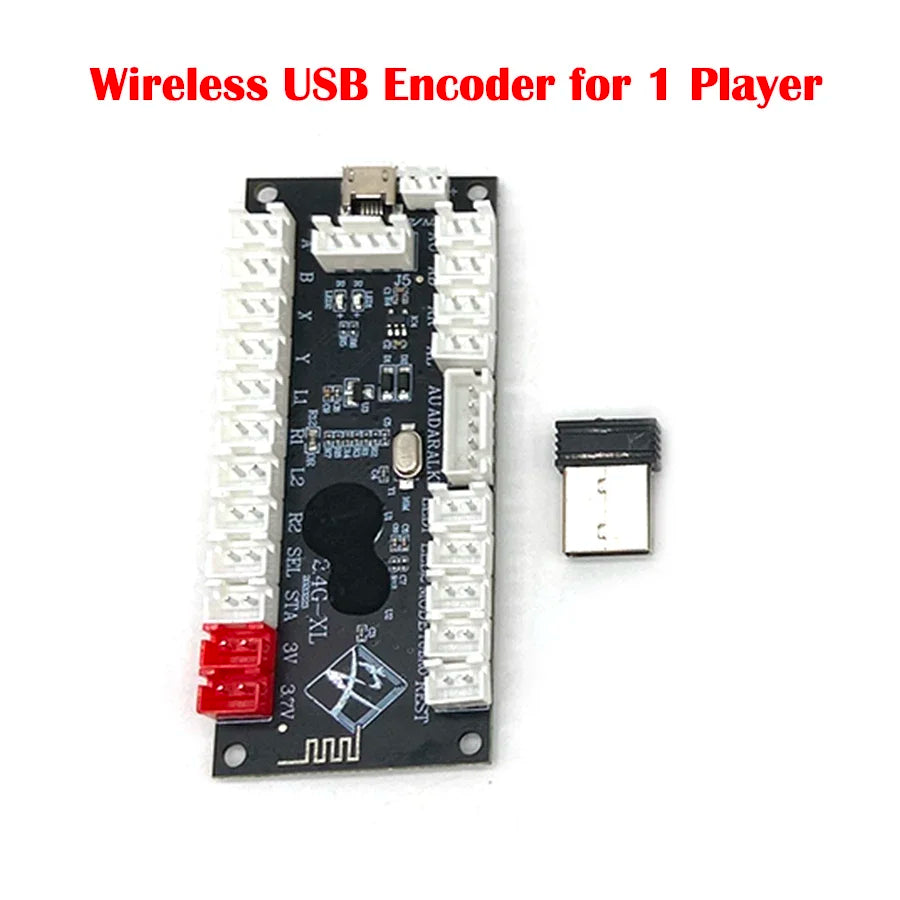 Wireless Arcade Game Controller, USB Encoder, Joystick Button, PS, DIY KIT, PS3, Android, Raspberry Pi, PC, Zero Delay, 2.4G,New