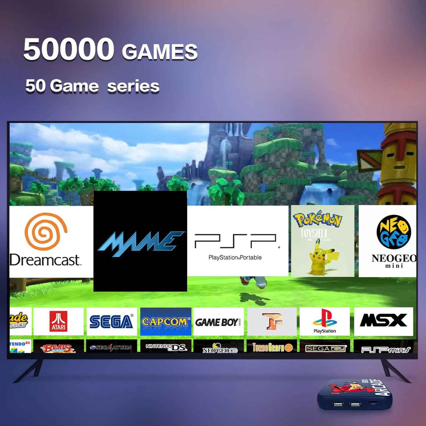 Arcade Box Video Game Console 256G Built-in 50000+ Games Super Console 4K HD TV Game Box for PS1/N64/DC Classic Retro Game
