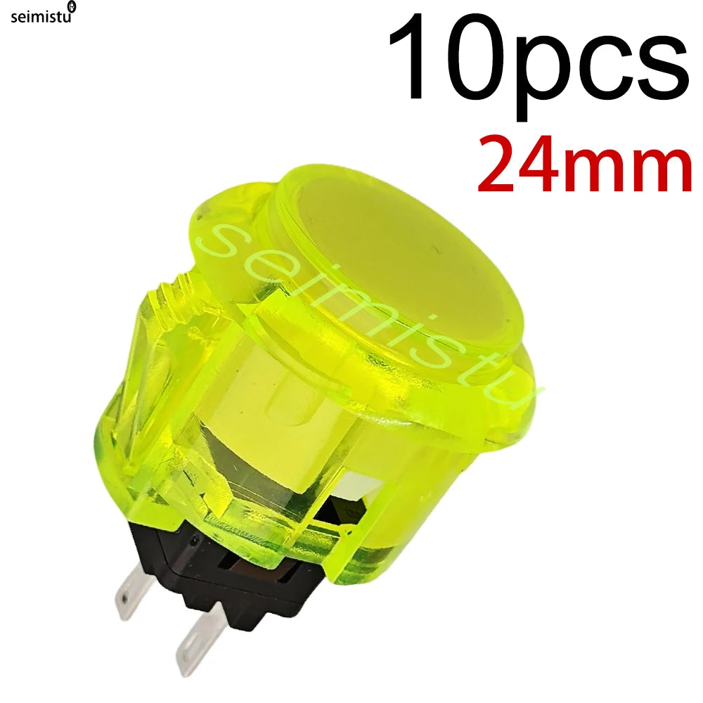 10pcs Clear Push Button 24mm 30mm Durable Multicade Video Game Console Copy Sanwa Obsc Hitbox Controller Tablero Arcade Pc Neo G
