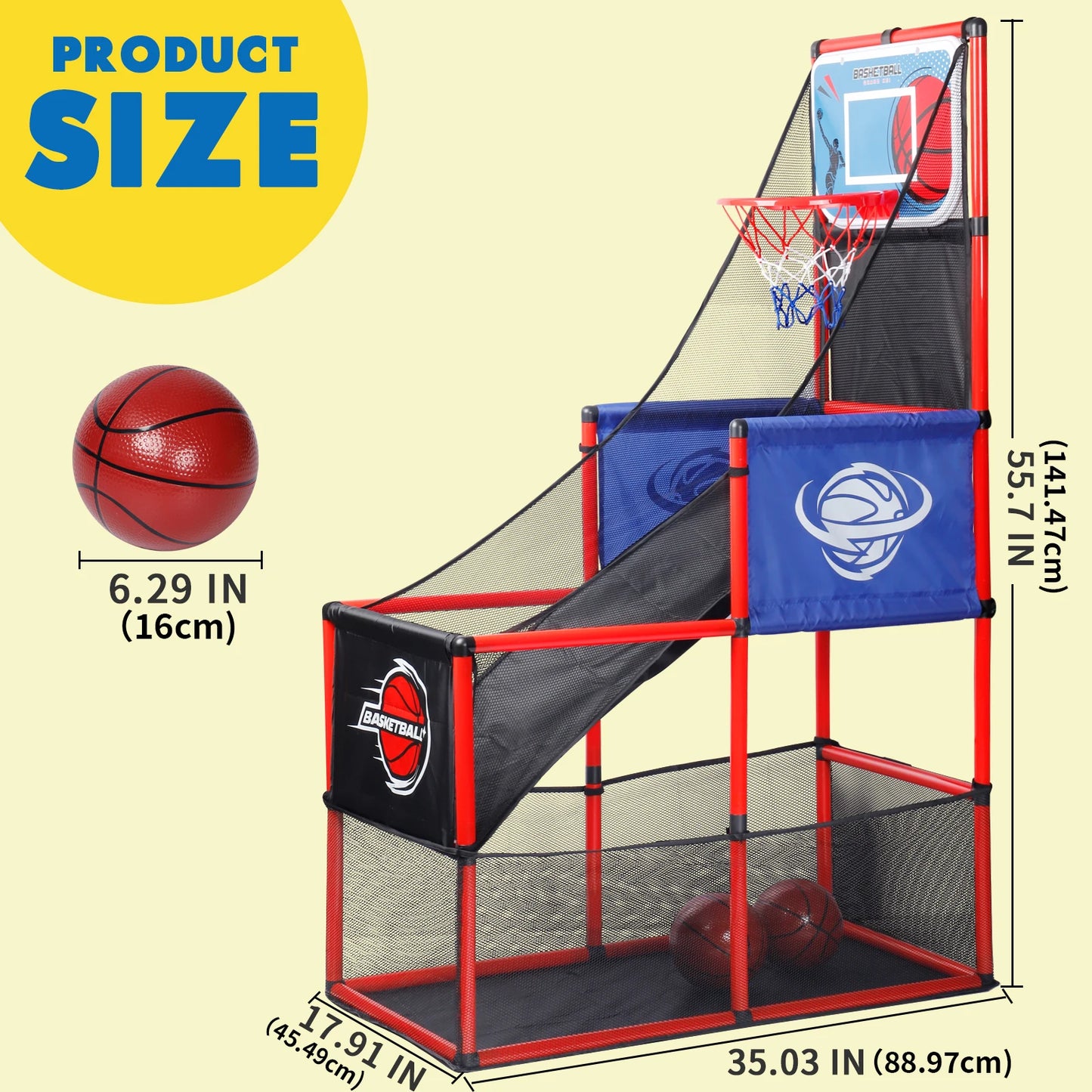 Arcade Basketball Game Set with Balls and Hoop,For Boys&Girls,Indoor Outdoor Toy,Ideal for Competition,Halloween/Christmas