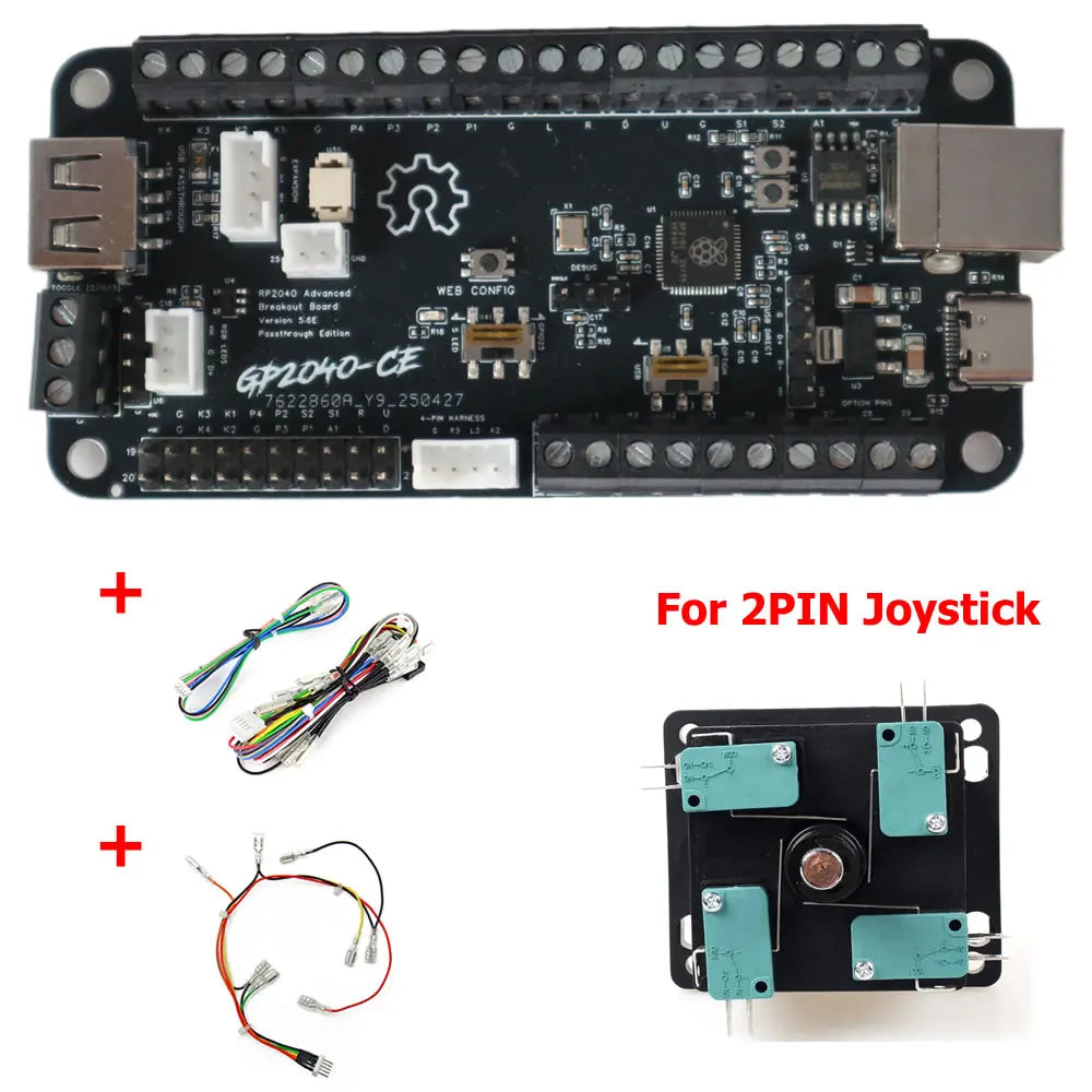 Arcade Game Controller Board Kit,RAC PICO Passthrough RP2040 Advanced Breakout Board,PC PS3 PS4 Switch SteamDeck MiSTer Android