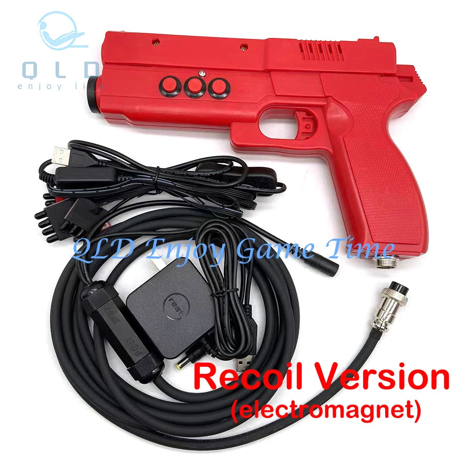DIY Arcade Simulated Shooting Controller USB Light Gun with 4 LED Sensor Motor/Electromagnet Vibration for PC Game Time Crisis 3
