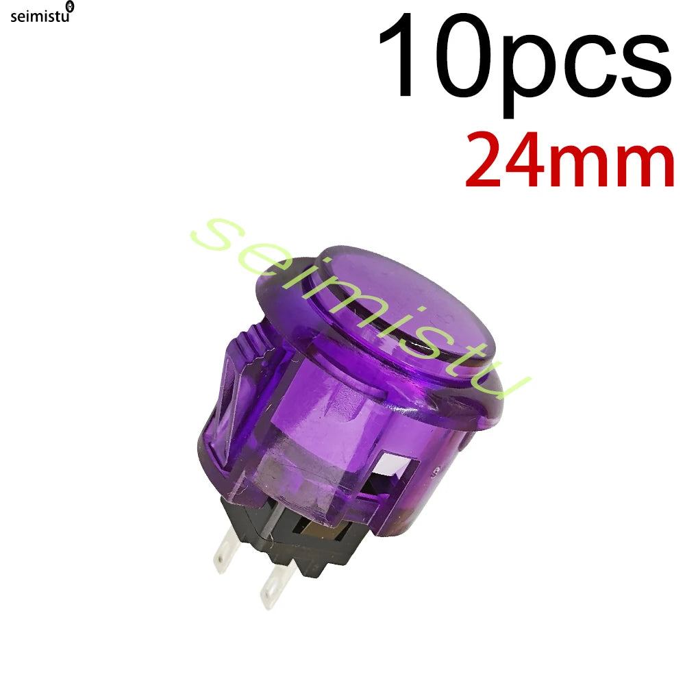 10pcs Clear Push Button 24mm 30mm Durable Multicade Video Game Console Copy Sanwa Obsc Hitbox Controller Tablero Arcade Pc Neo G