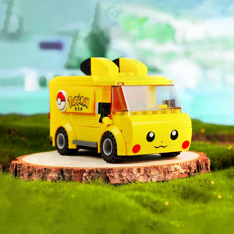 Pokemon Car Classic Anime Center House Pikachu Mewtwo Charizard Venusaur Building Blocks Bricks Sets Model DIY Toy For Gift