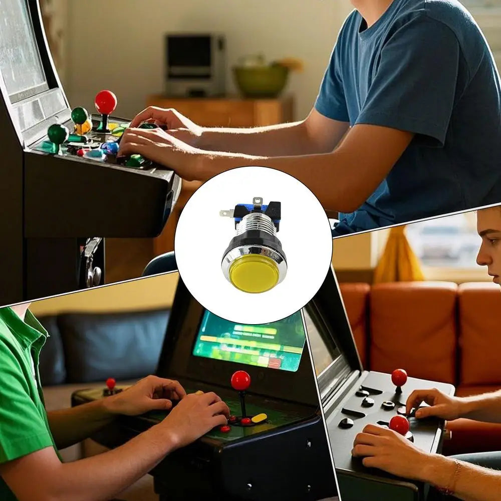 Arcade LED Illuminated Push Button Arcade Machine Small Push Button With Light Fall-Resistant Game Supplies For Adults Boys And
