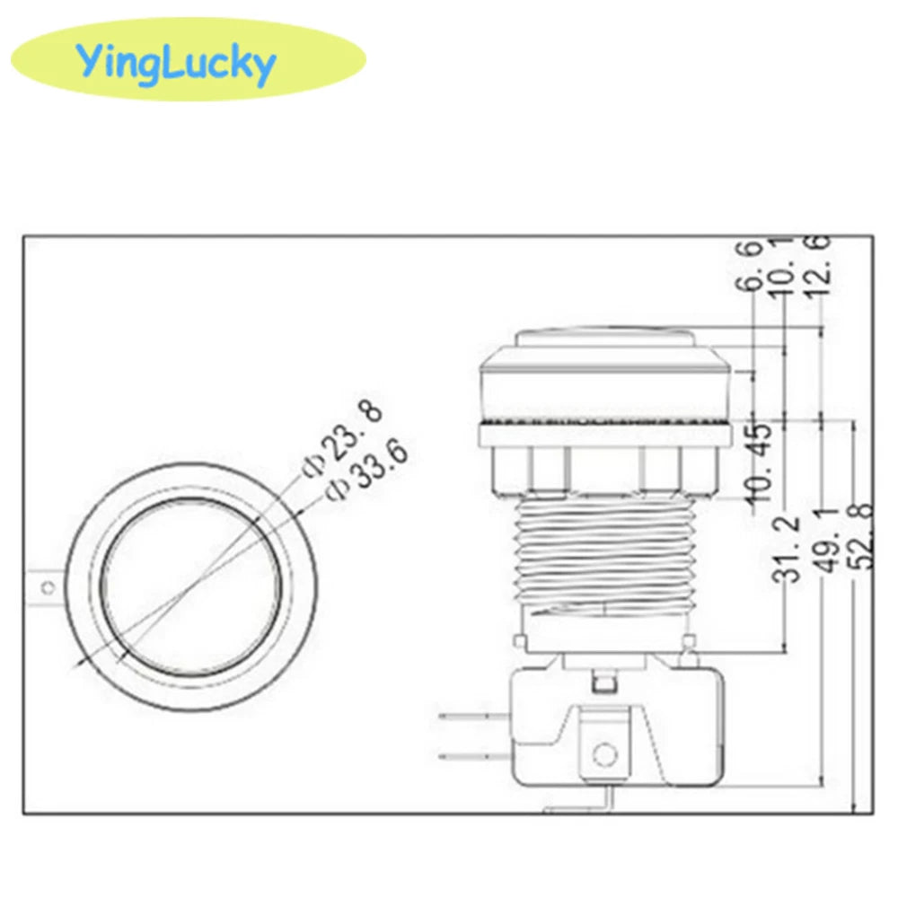 1pcs 33mm 12V LED Arcade Push Button COIN 1 Player 2 players START Illuminated Button Arcade Cabinet Accessories