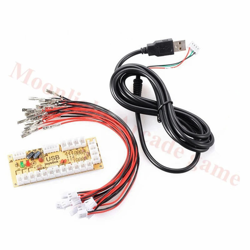 1Player Original SANWA Joystick Arcade Kit DIY With SANWA OBSF-30/24 Push Button Zero Delay Arcade Joystick To PC /Raspberry Pi