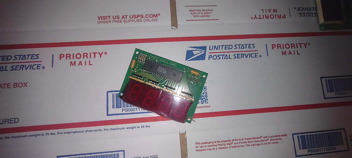 skeeball spin-n-win arcade redemption timer pcb #10