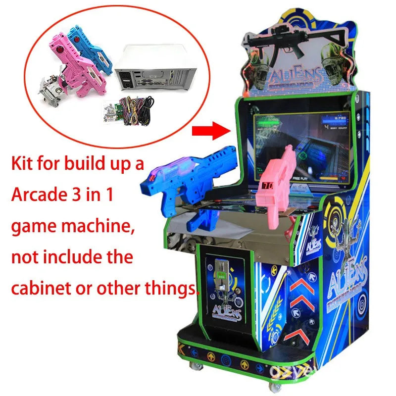  3 in 1  Arcade Aliens Farcry HOD3 Kits with motherboard shooting guns for DIY Arcade Simulator Shooting game machine