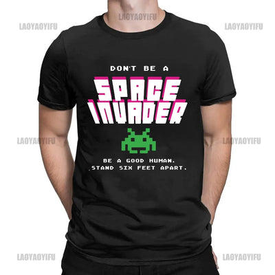 Arcade Space Invaders Video Game Retro Vintage 80s Aliens Console Gaming Casual Men's T-Shirt Street Fashion cotton