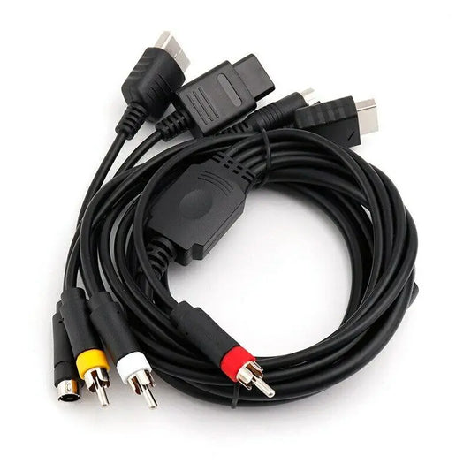 Multi in 1 AV S-Video Cable for Game Console Sega Saturn SS DC PS1 PS2 SNES SFC N64 NGC
